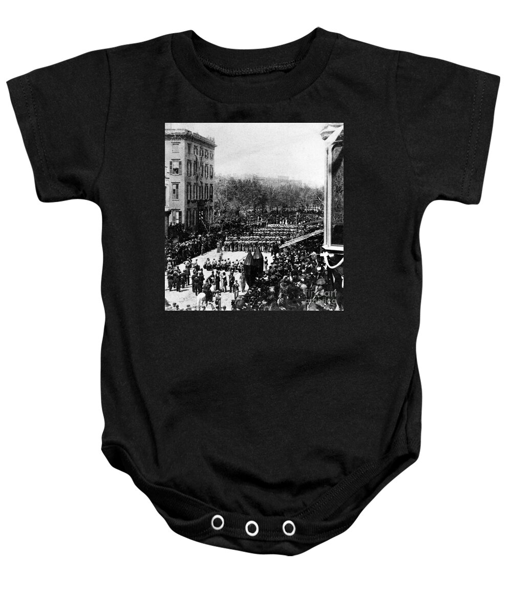 History Baby Onesie featuring the photograph Lincolns Funeral Procession, 1865 #1 by Photo Researchers