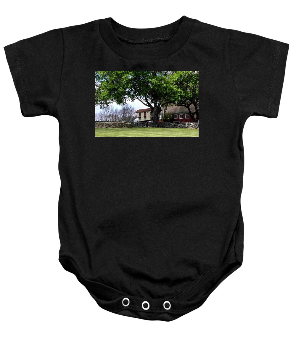 Wagon Wheel Trailer Baby Onesie featuring the photograph Spring in the country #1 by Kim Galluzzo