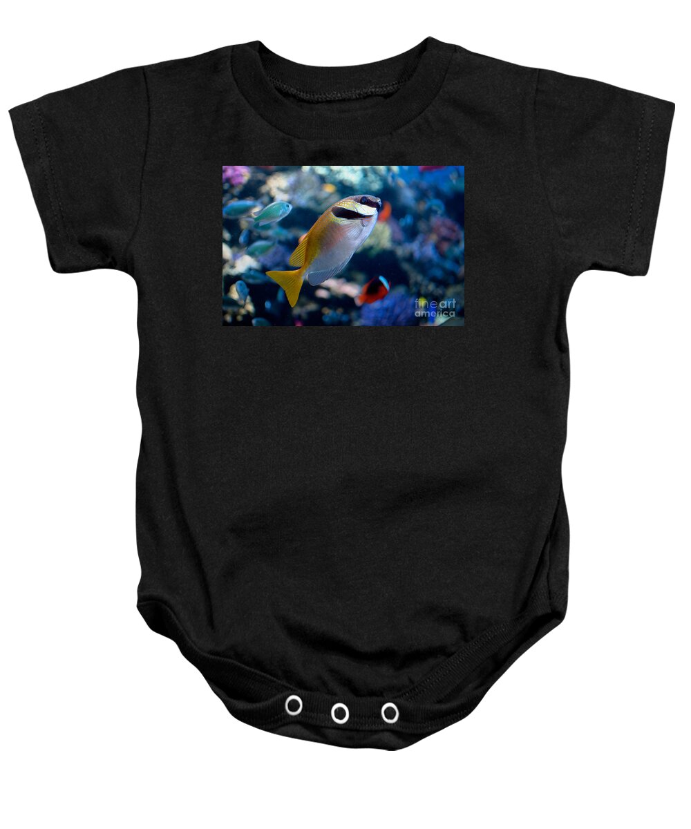 Aquarium Baby Onesie featuring the digital art Tropical Fish #1 by Carol Ailles