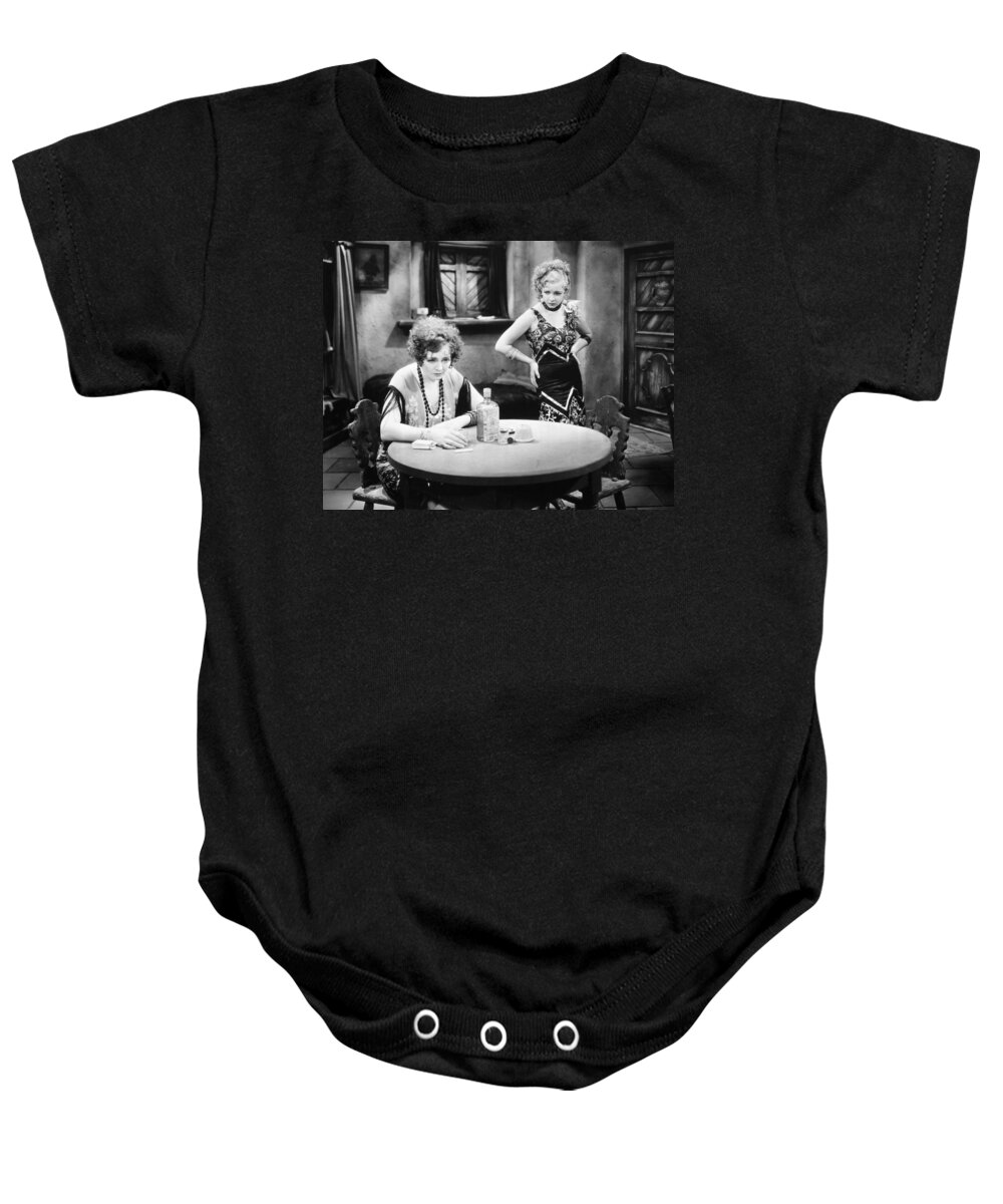 -drinking- Baby Onesie featuring the photograph Silent Film Still: Drinking #12 by Granger