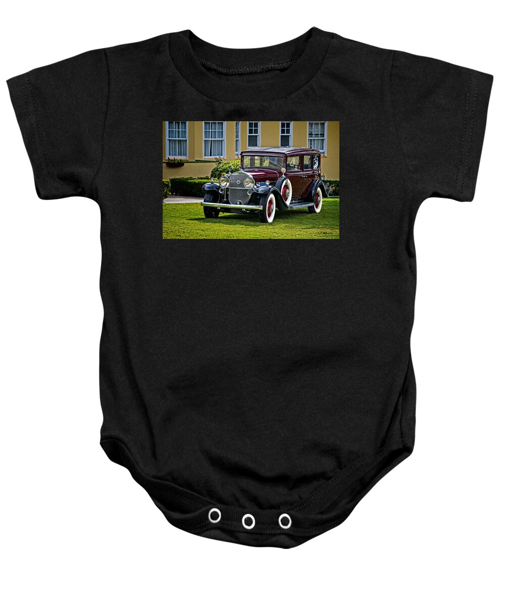 Cadillac Baby Onesie featuring the photograph 1931 Cadillac V12 by Christopher Holmes