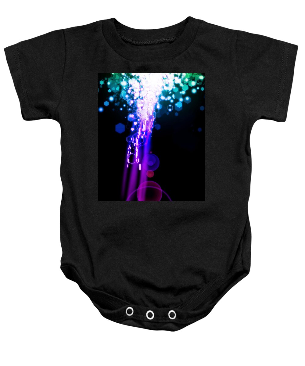 Abstract Baby Onesie featuring the photograph Explosion Of Lights #2 by Setsiri Silapasuwanchai