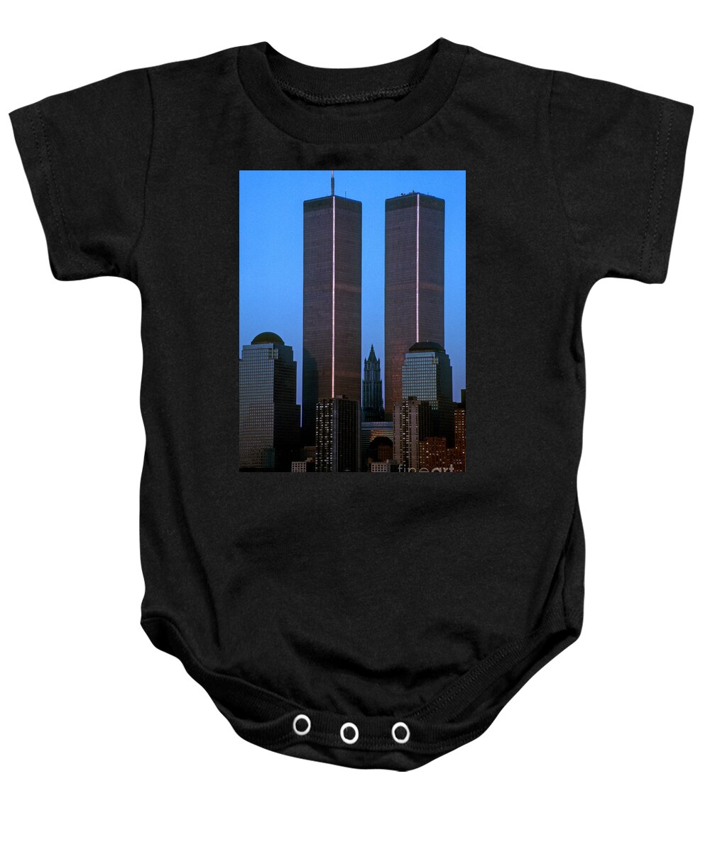 Wtc Baby Onesie featuring the photograph View From Liberty Park by Mark Gilman