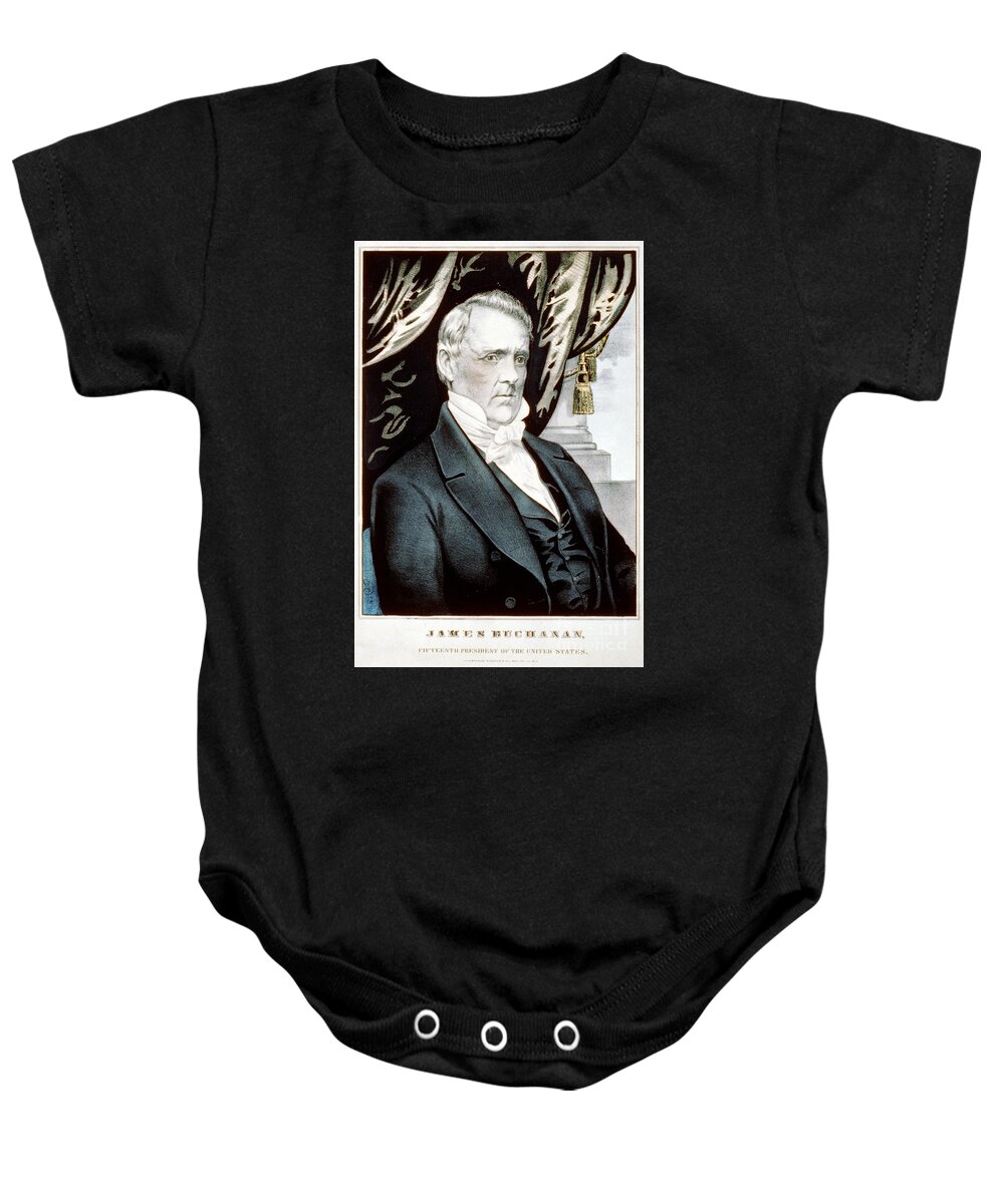 Government Baby Onesie featuring the photograph James Buchanan, 15th American President #4 by Photo Researchers