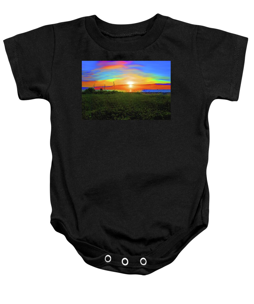  Baby Onesie featuring the photograph 49- Electric Sunrise by Joseph Keane