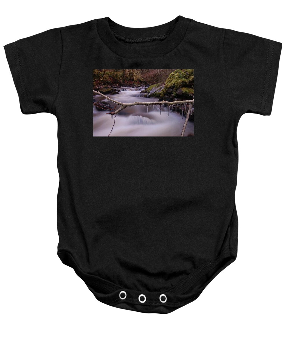 Icicles Baby Onesie featuring the photograph An icy flow by Gavin Macrae