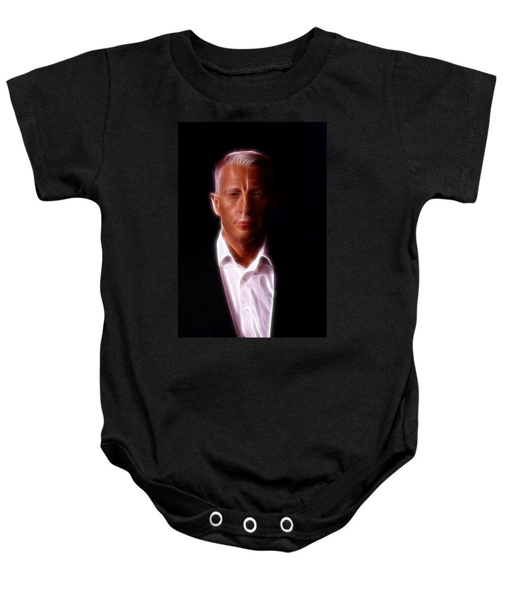 Lee Dos Santos Baby Onesie featuring the photograph Anderson Cooper - CNN - Anchor - News by Lee Dos Santos