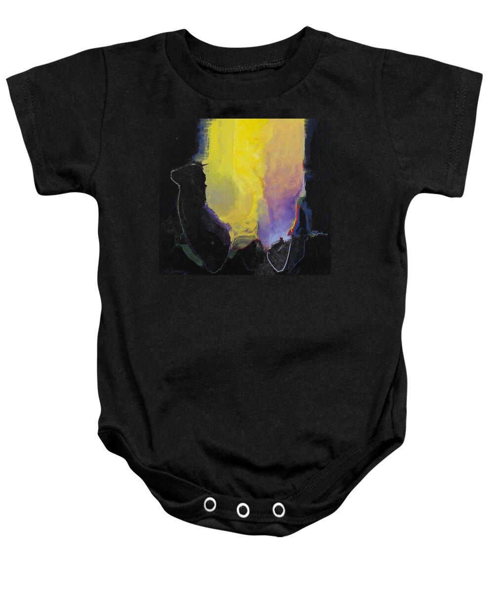 Abstract Painting Baby Onesie featuring the painting Aurora by Cliff Spohn