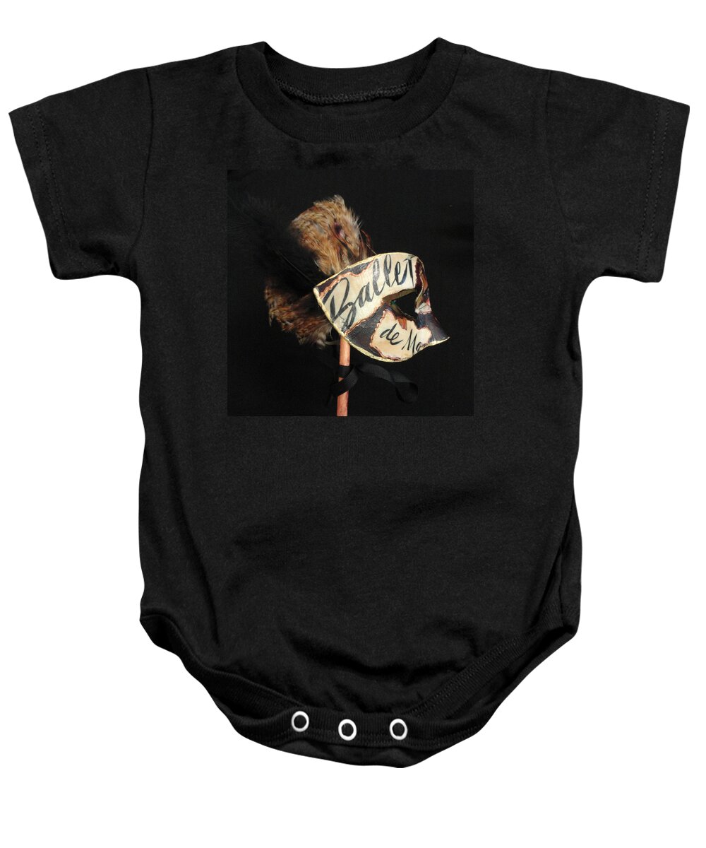 Venetian Mask Baby Onesie featuring the photograph Baletto by Shannon Grissom