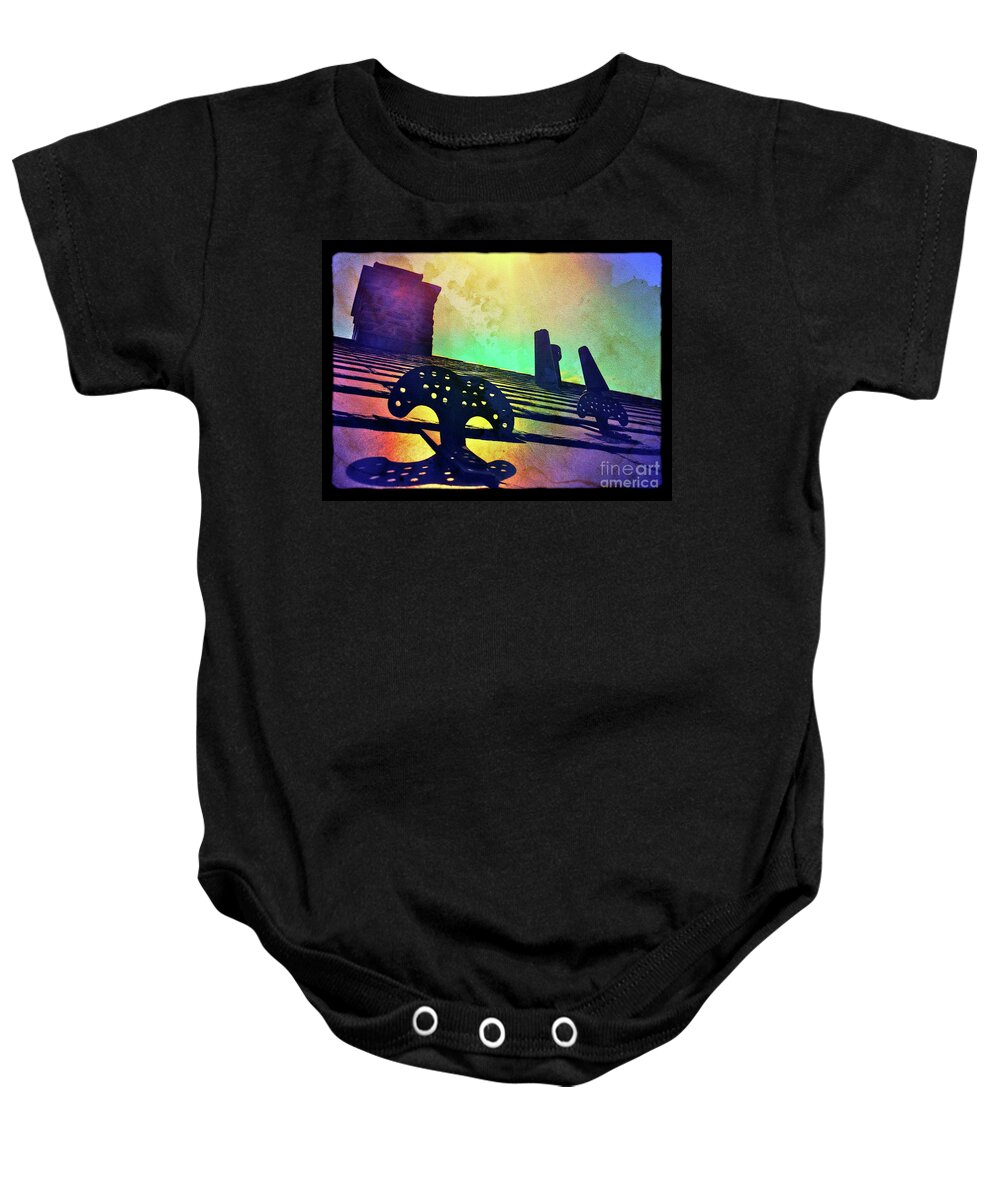 Chimney Baby Onesie featuring the digital art Beyond the Chimney by Kevyn Bashore