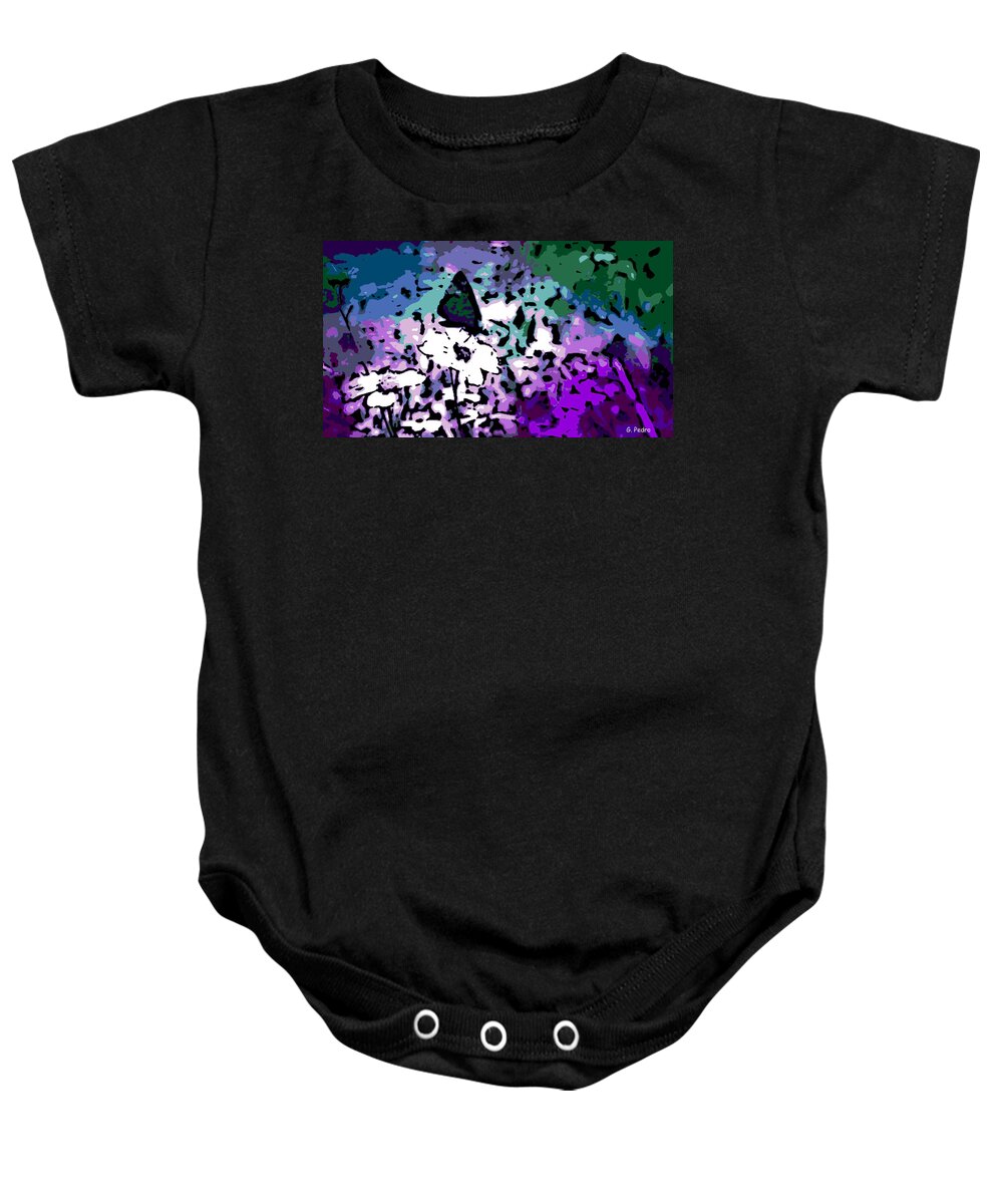 Black Baby Onesie featuring the photograph Black Butterfly by George Pedro