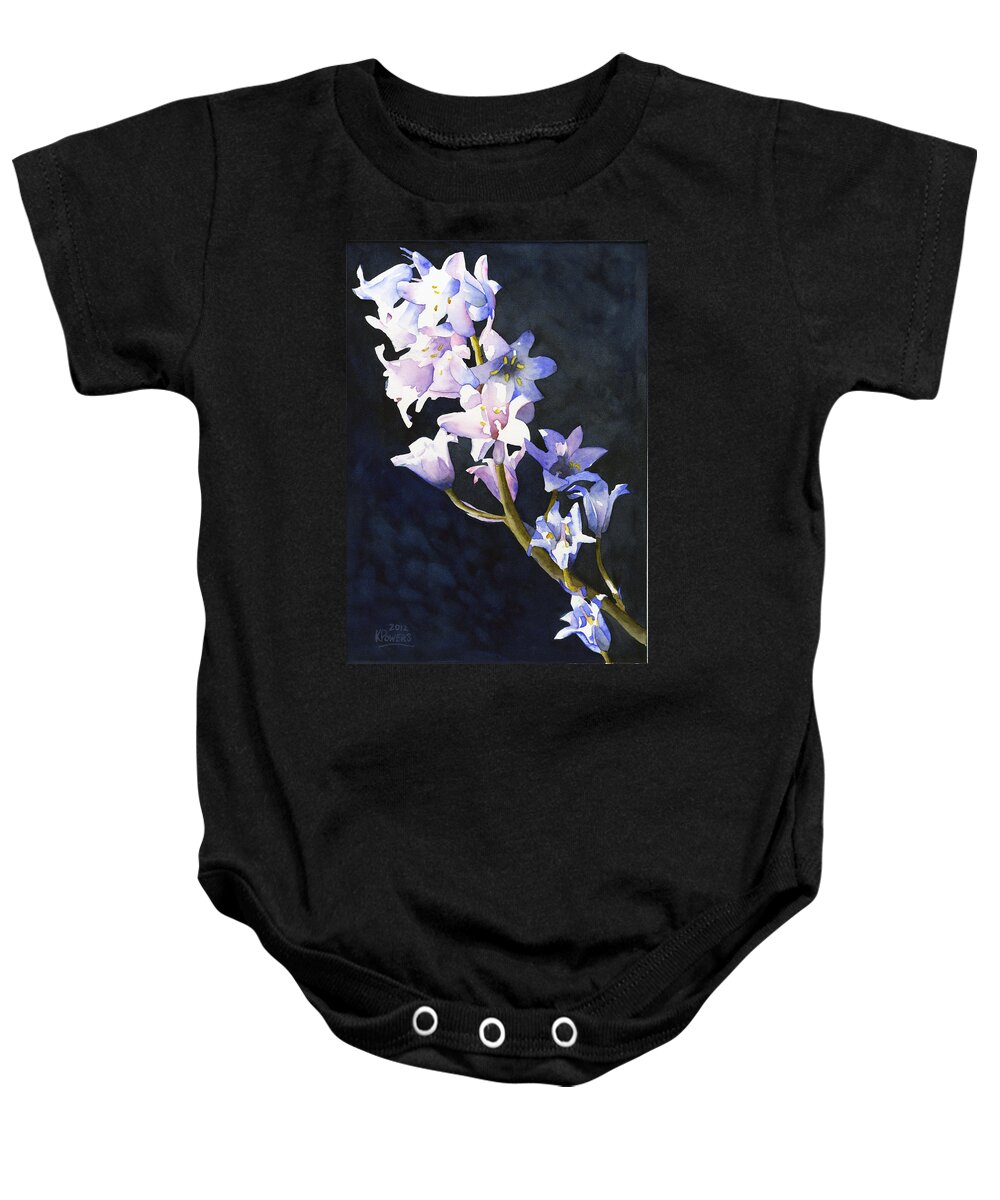 Bluebell Baby Onesie featuring the painting Bluebells by Ken Powers