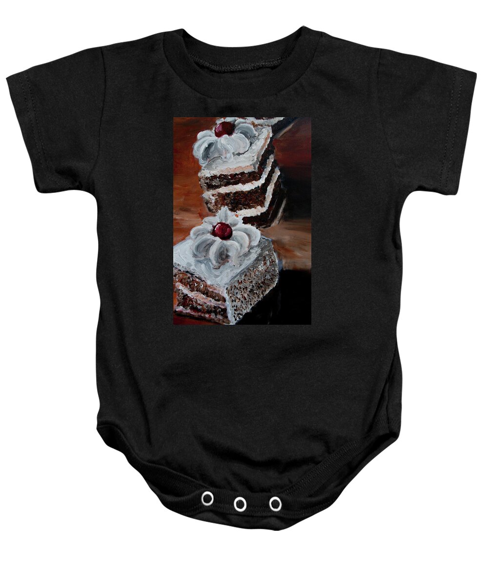 Cake Baby Onesie featuring the painting Cake 04 by Nik Helbig