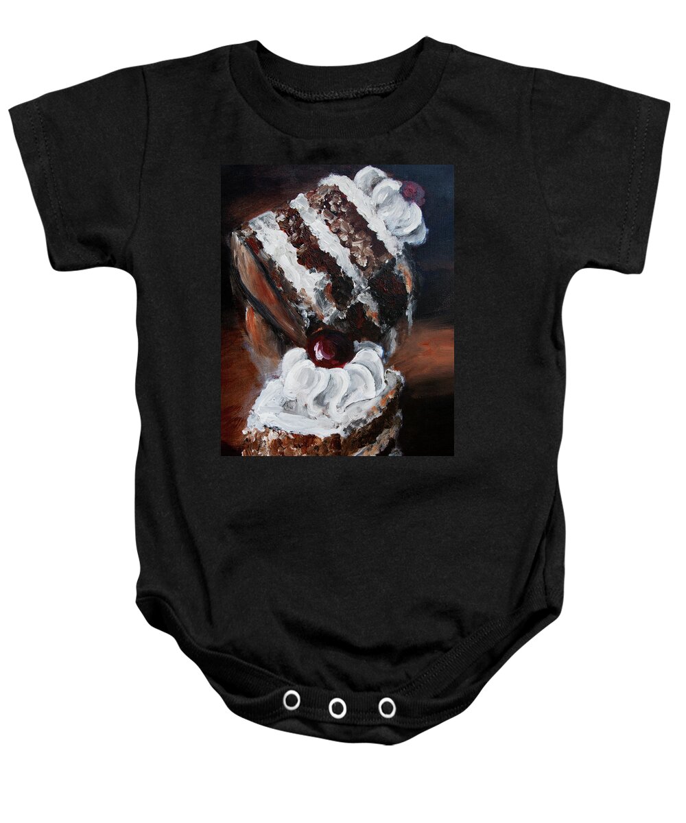Cake Baby Onesie featuring the painting Cake 05 by Nik Helbig