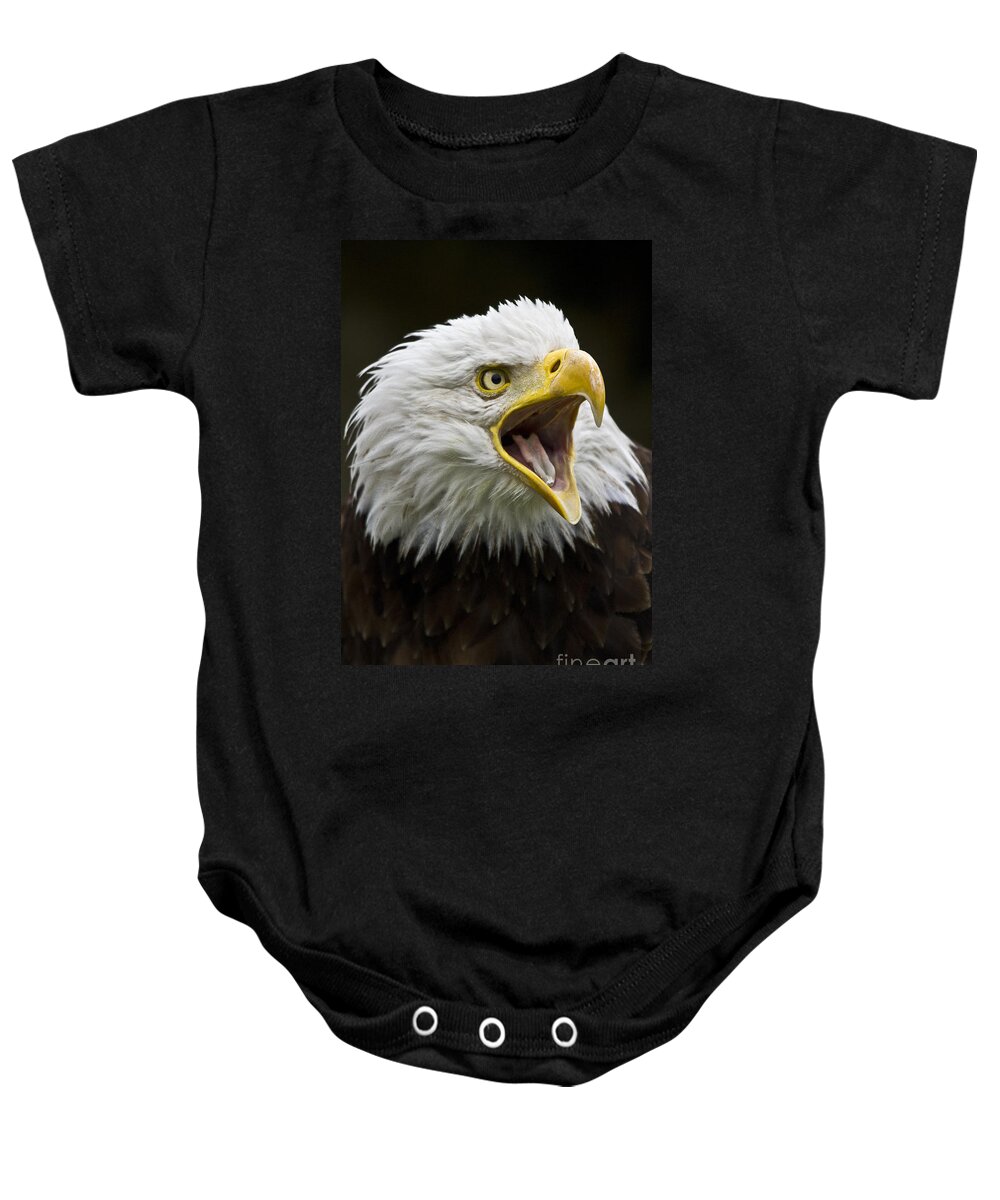 Eagle Baby Onesie featuring the photograph Calling Bald Eagle - 4 by Heiko Koehrer-Wagner
