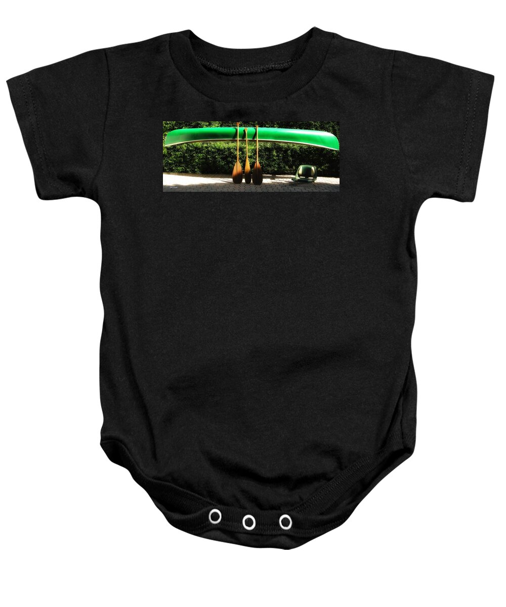 Wood Baby Onesie featuring the photograph Canoe To Nowhere by Alec Drake