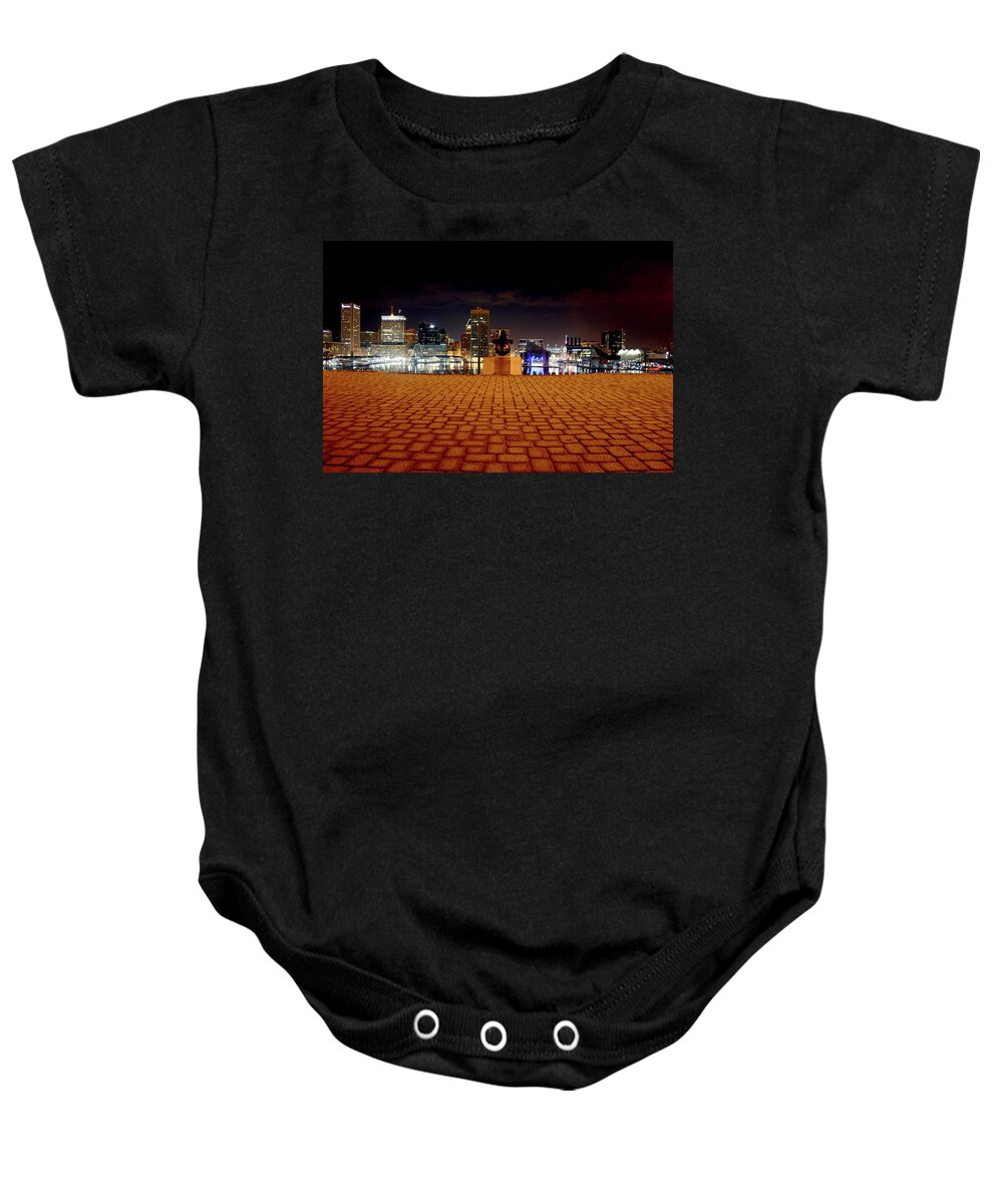 Baltimore Baby Onesie featuring the photograph Charm City Skyline by La Dolce Vita