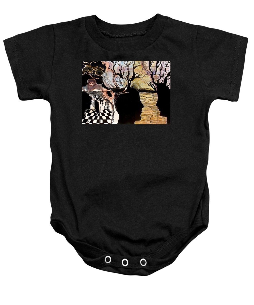 Illustration Baby Onesie featuring the painting Chess Game by Valentina Plishchina