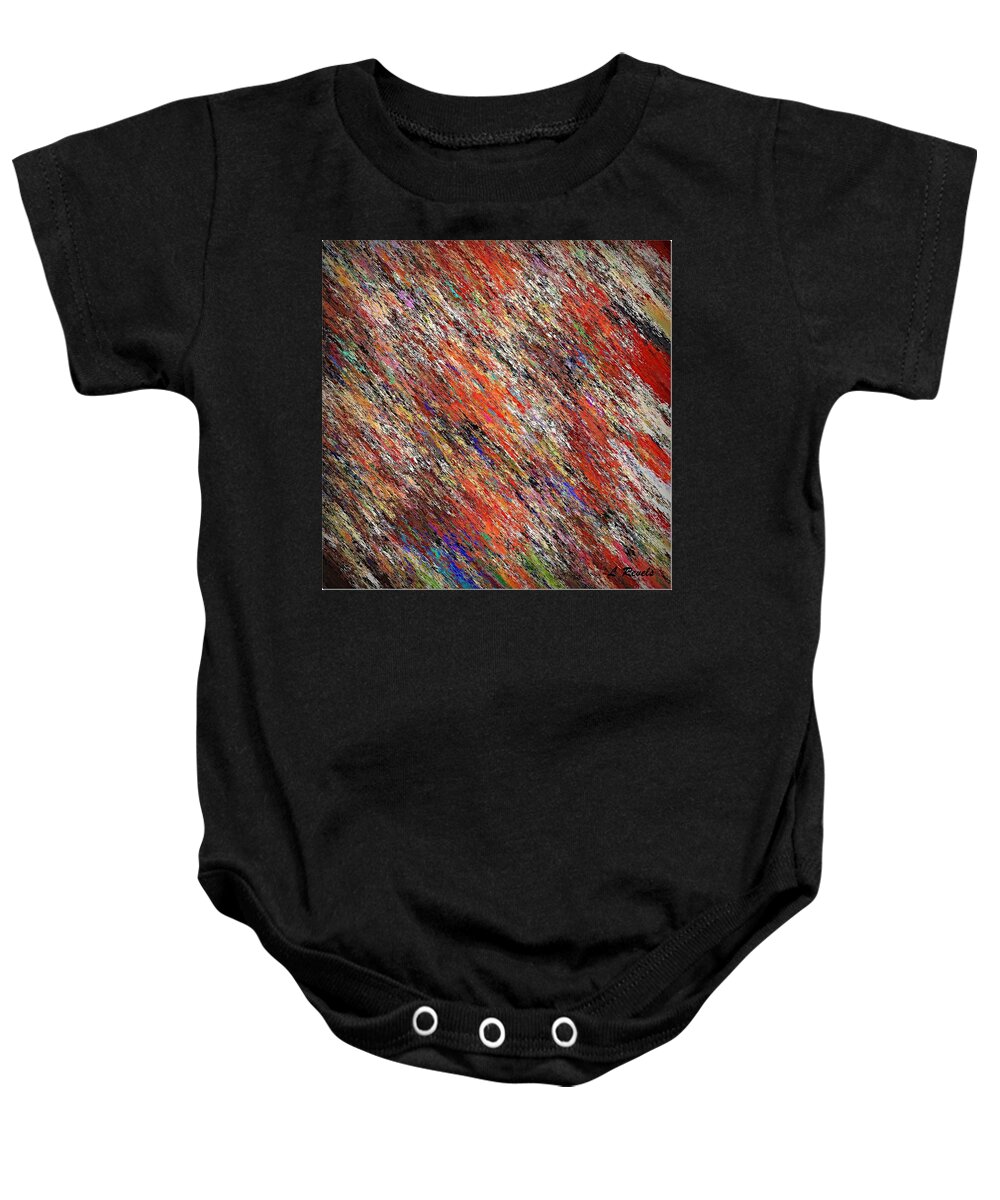 Abstract Baby Onesie featuring the digital art Crayons - The Whole Box by Leslie Revels