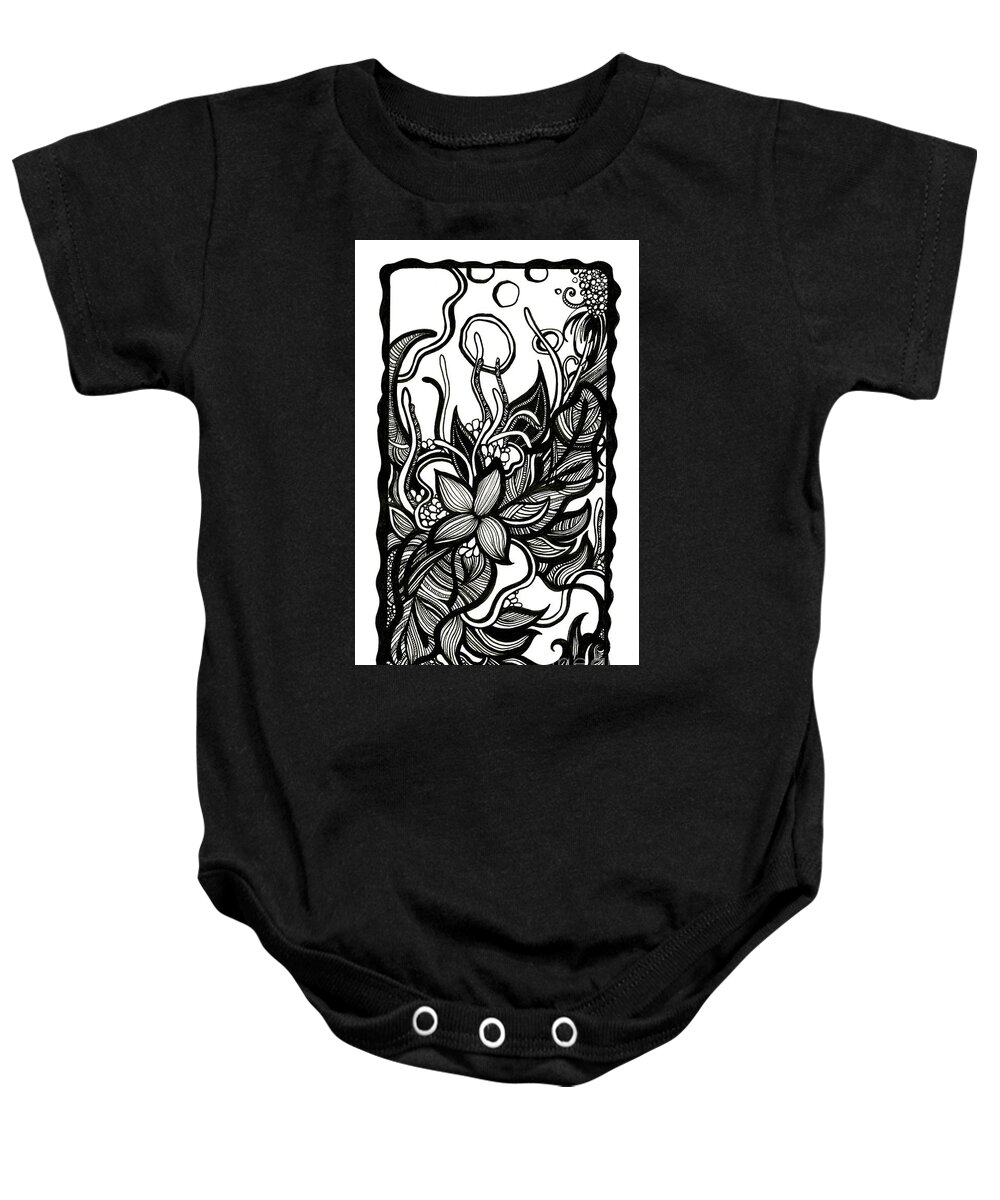 Flowers Baby Onesie featuring the drawing Intertwined by Danielle Scott