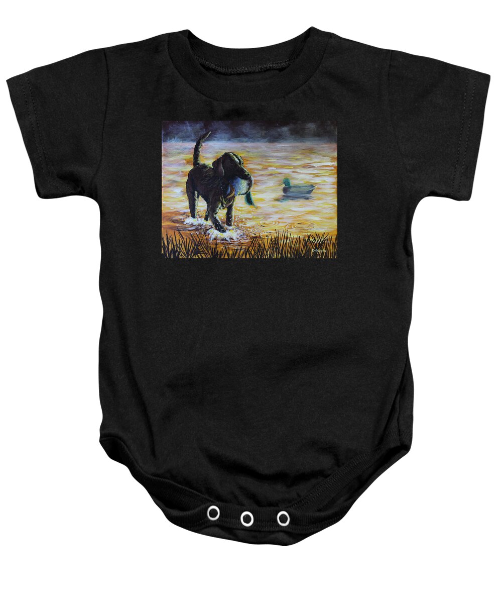 Sunrise Baby Onesie featuring the painting Early Morning's Light by Karl Wagner