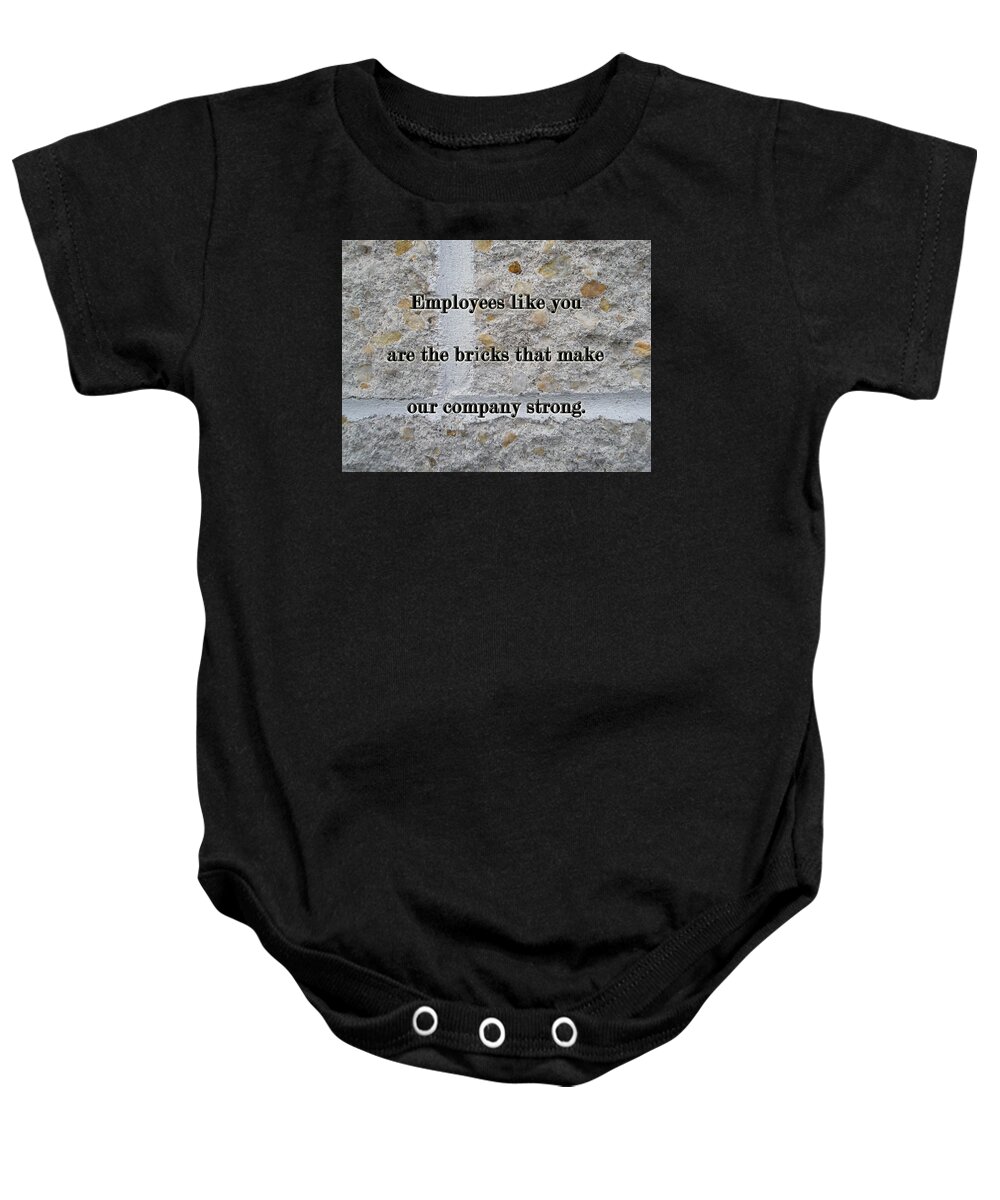 Employee Baby Onesie featuring the photograph Employee Service Anniversary Thank You Card - Cement Wall by Carol Senske