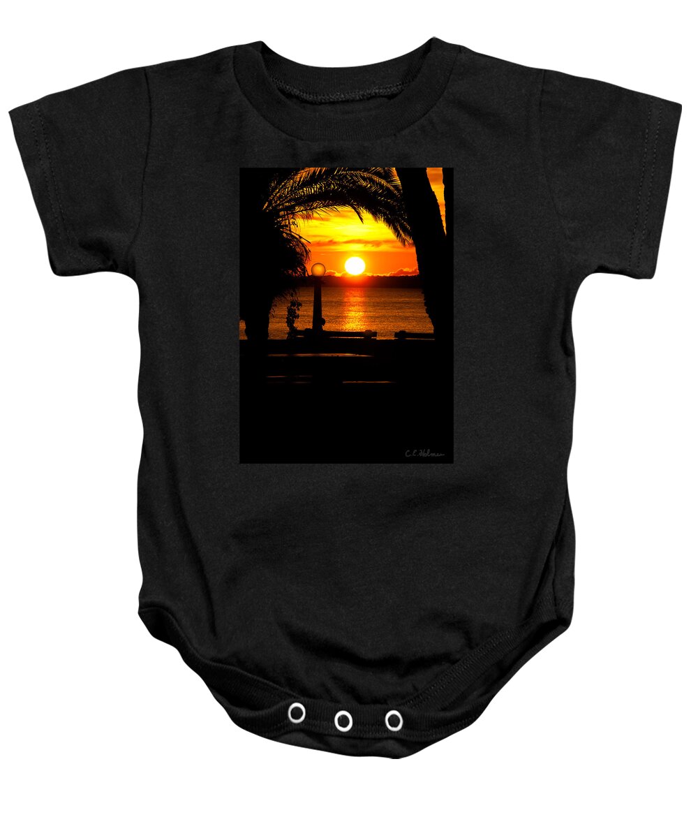 Sunset Baby Onesie featuring the photograph Framed Globes by Christopher Holmes