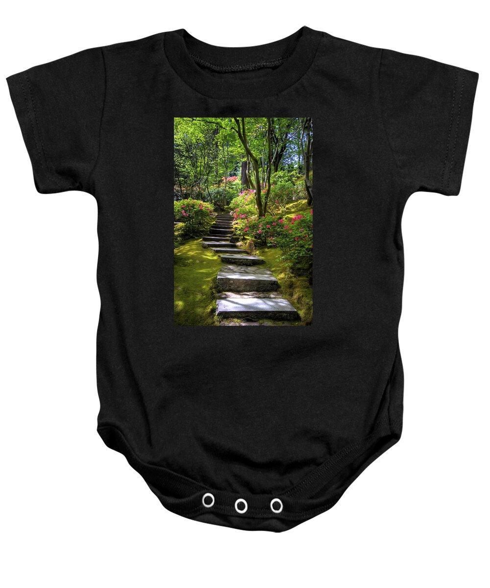 Hdr Baby Onesie featuring the photograph Garden Path by Brad Granger