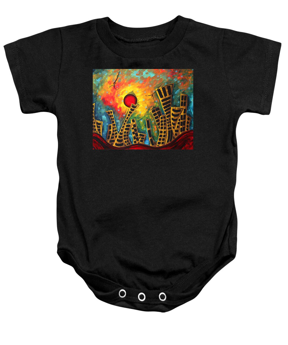 Original Baby Onesie featuring the painting Glimmer of Hope by MADART by Megan Aroon