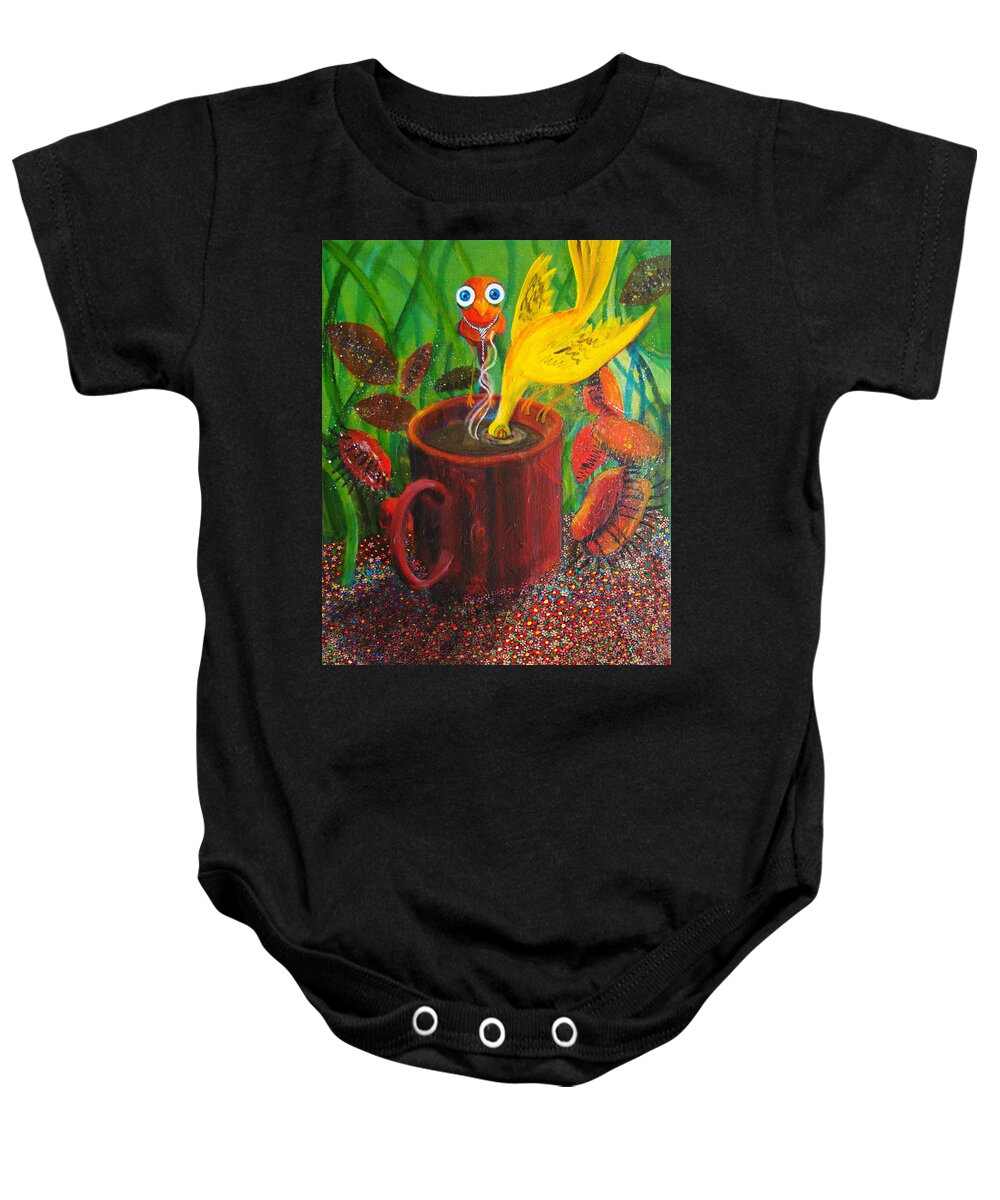 Surreal Baby Onesie featuring the painting Good Morning Joe by Mindy Huntress