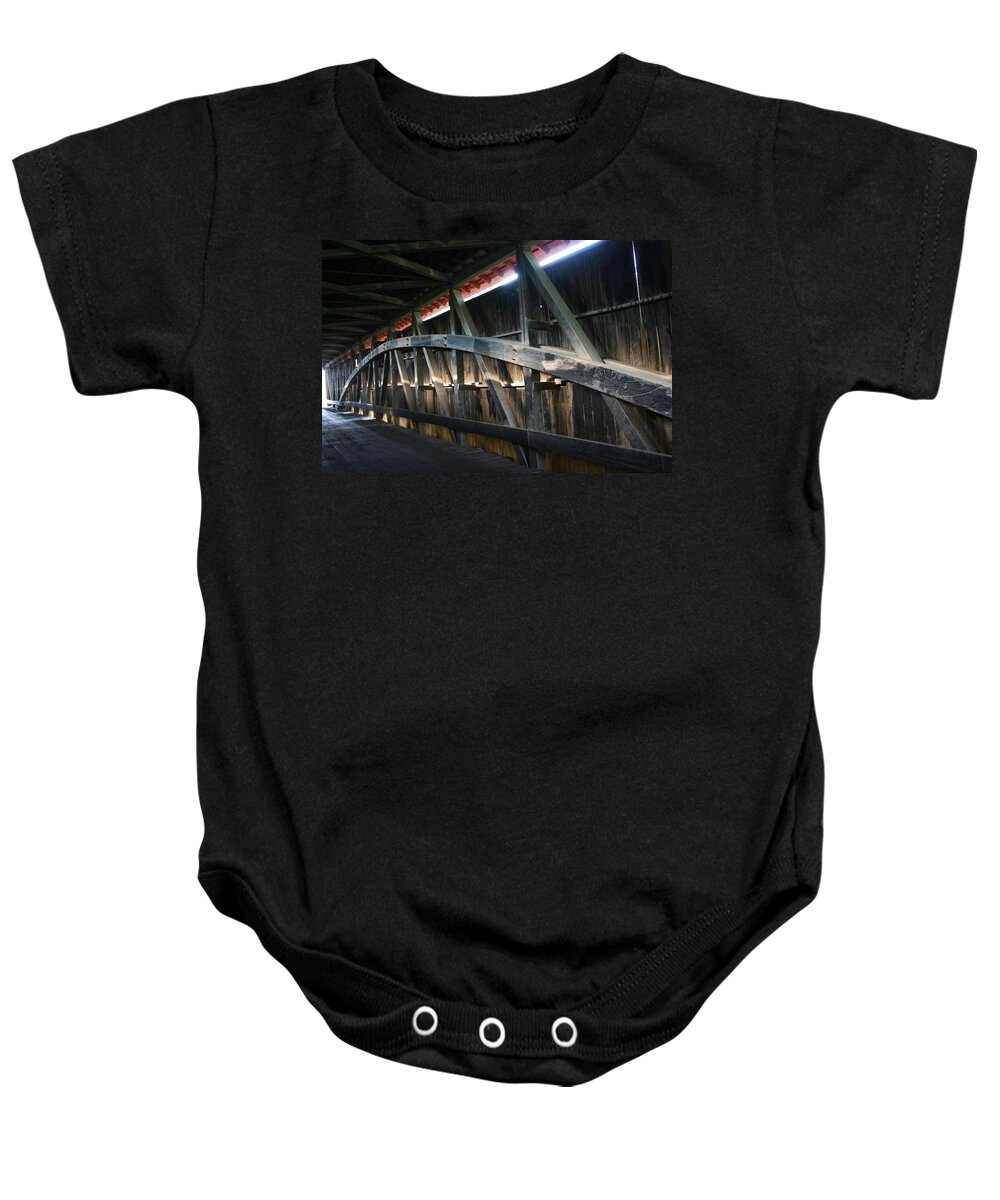 Covered Bridge Baby Onesie featuring the photograph Grandad Built It by Phil Cappiali Jr