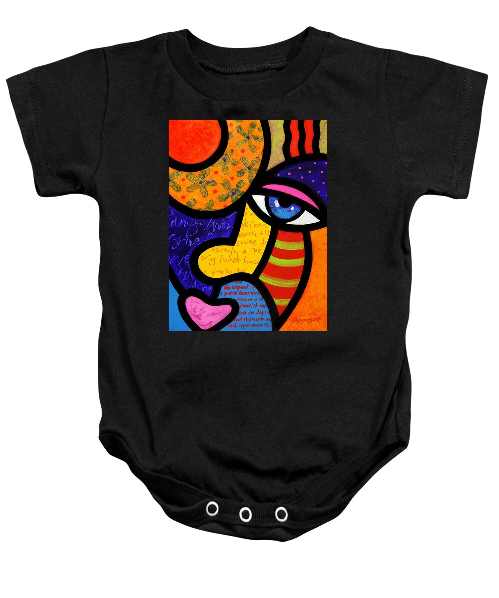 Eyes Baby Onesie featuring the painting Gretchen Buys a Hat by Steven Scott