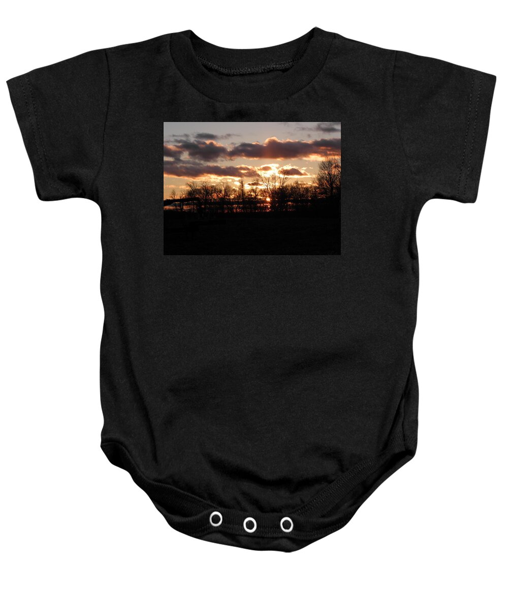 Sunset Baby Onesie featuring the photograph In The Deep Of Sunset by Kim Galluzzo