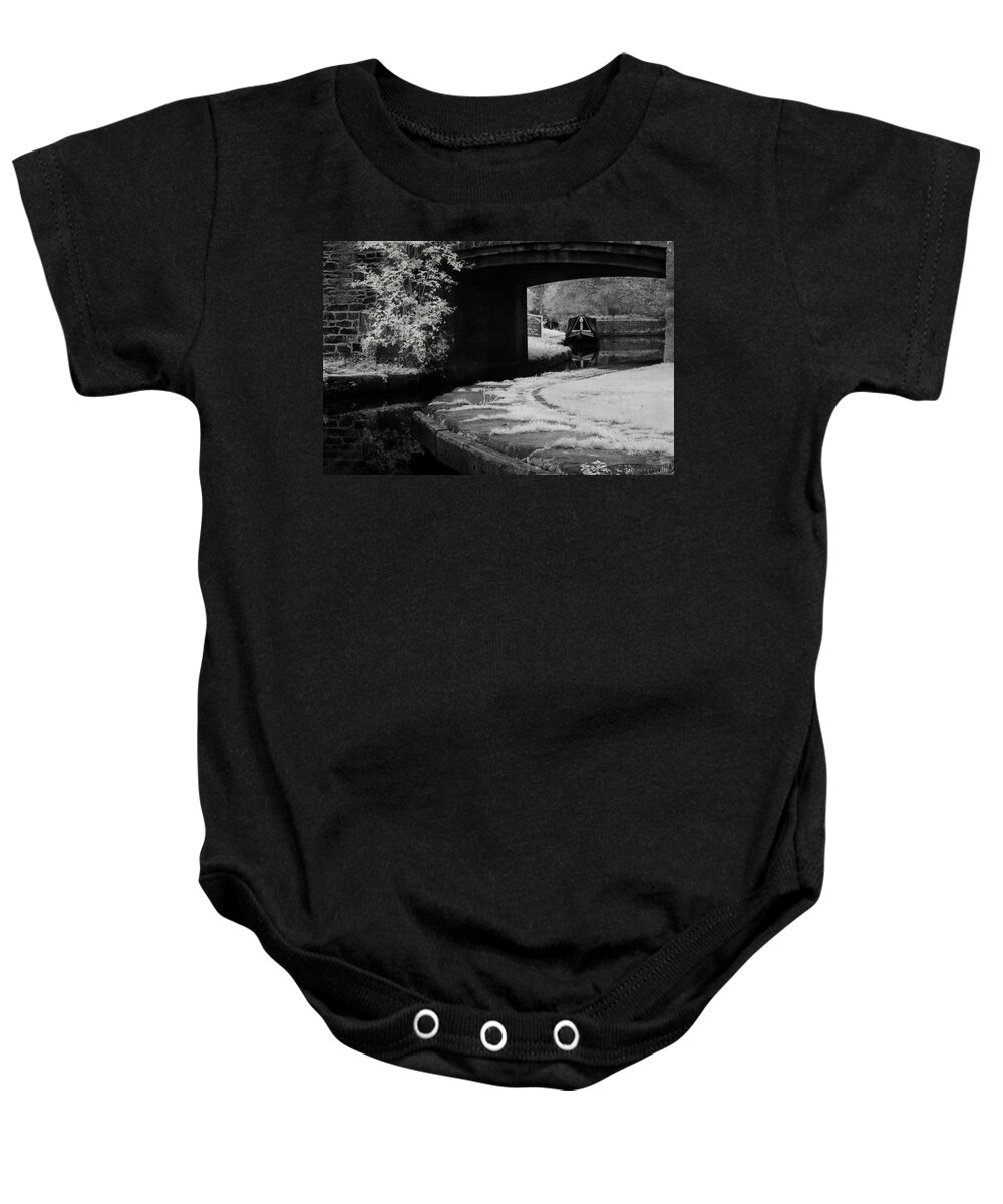  Bridge Baby Onesie featuring the photograph Infrared at Llangollen Canal by B Cash