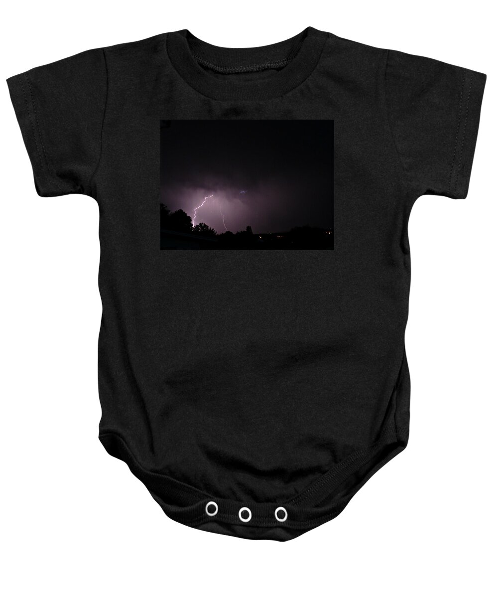 Lightning Baby Onesie featuring the photograph Lightning Strike by Jo Sheehan