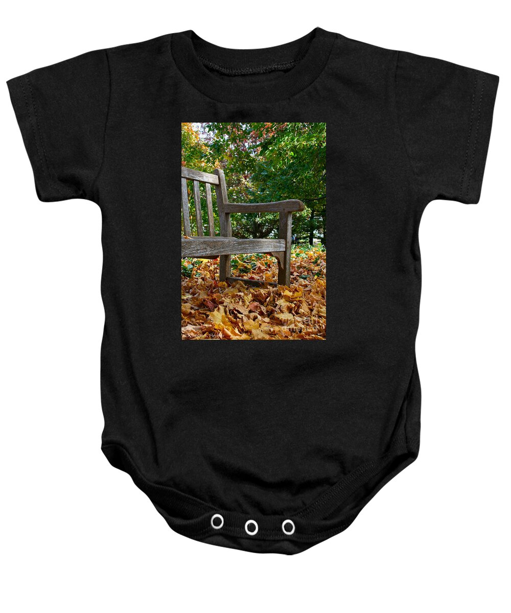 Outdoors Baby Onesie featuring the photograph Limited Outdoor Seating by Susan Herber