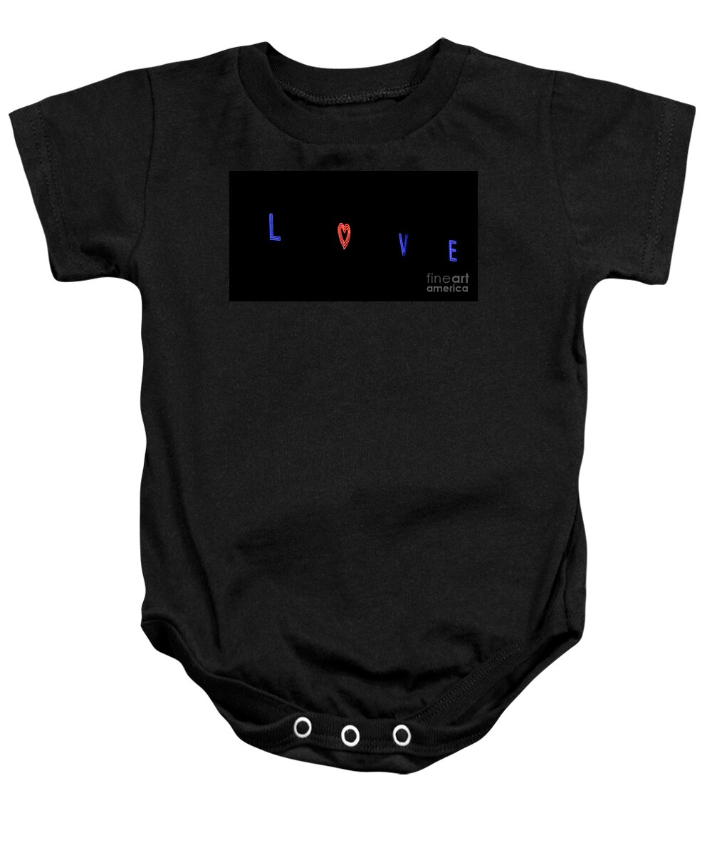 Love Baby Onesie featuring the photograph Love in Neon by Mark Dodd