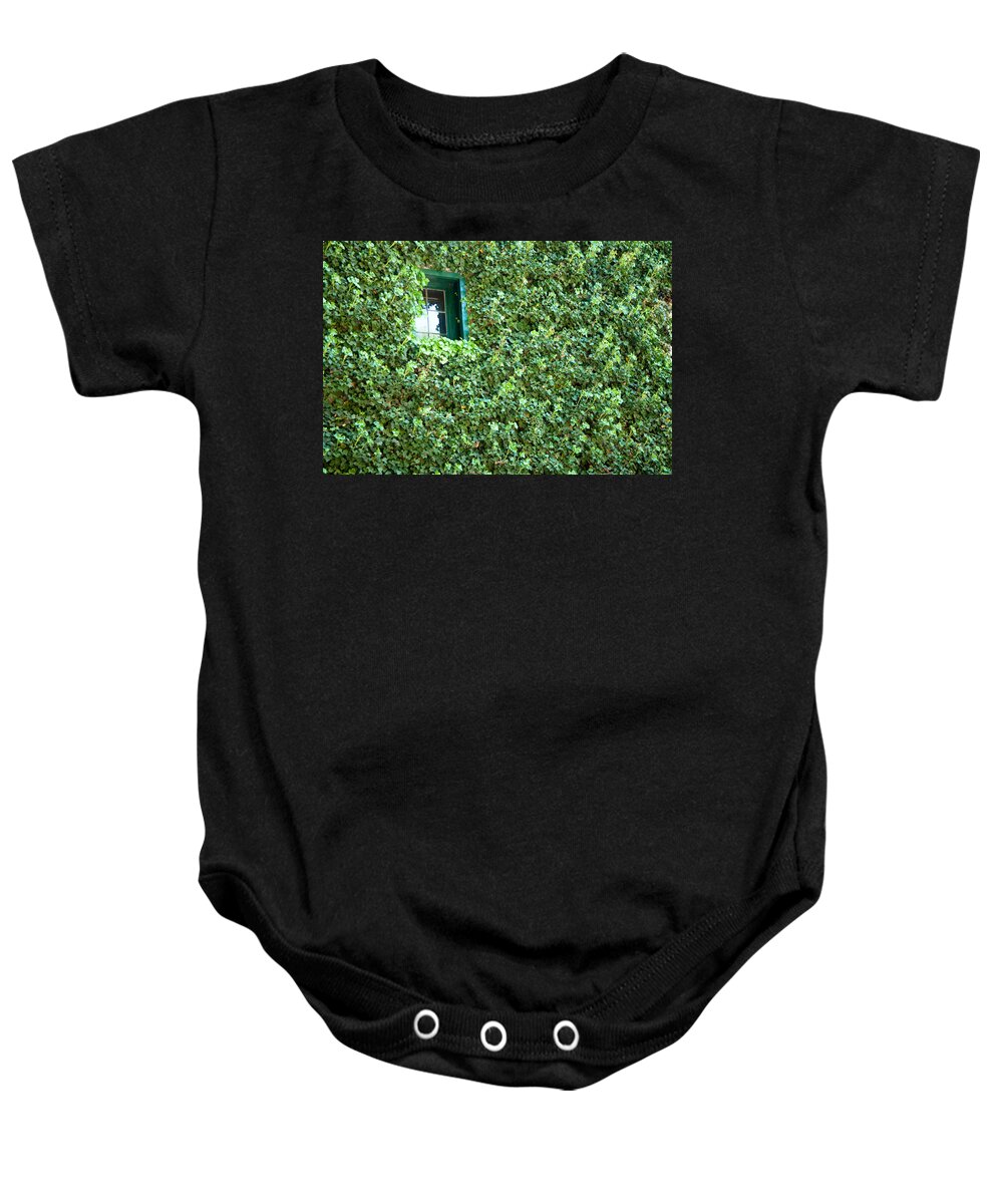 Napa Baby Onesie featuring the photograph Napa Wine Cellar Window by Shane Kelly