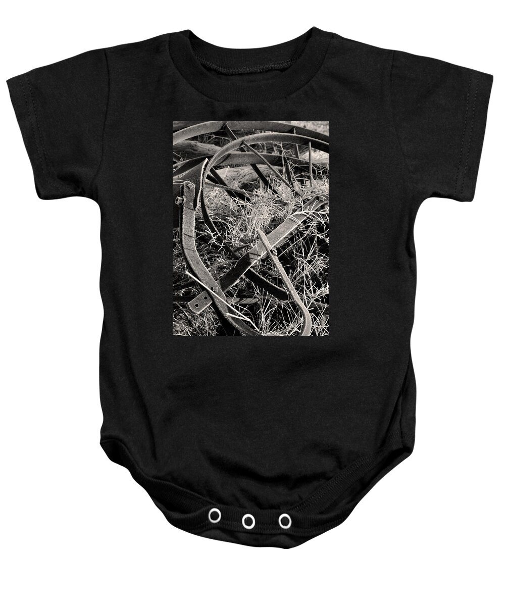 Antique Baby Onesie featuring the photograph No More Plowing by Ron Cline