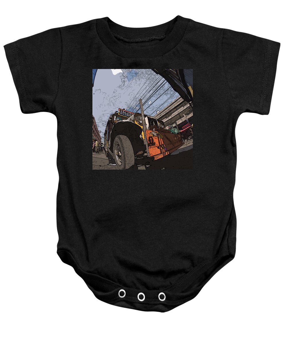 Philippines Baby Onesie featuring the painting Philippines 1292 Jeepney by Rolf Bertram