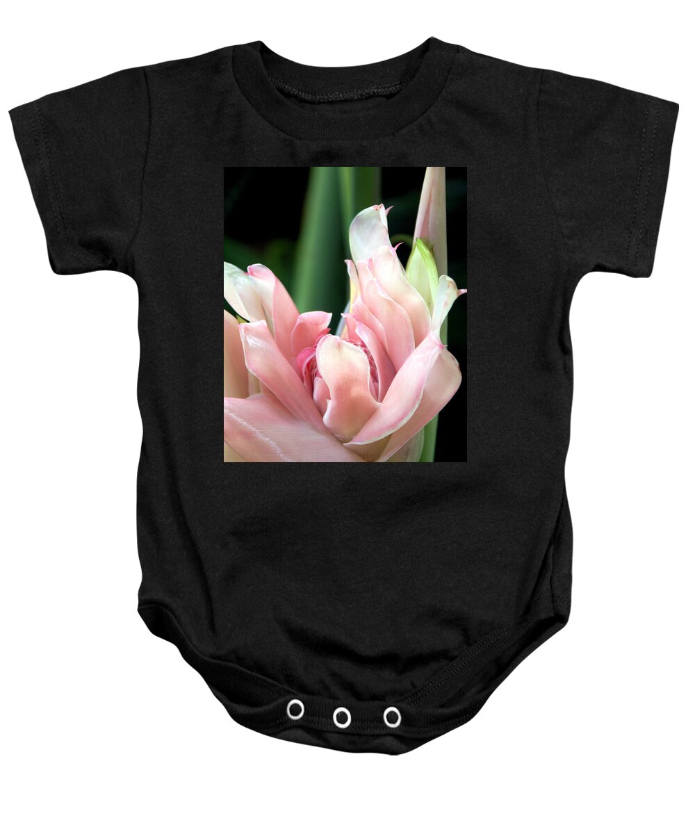 Torch Ginger Baby Onesie featuring the photograph Pink Torch Ginger by Jocelyn Kahawai