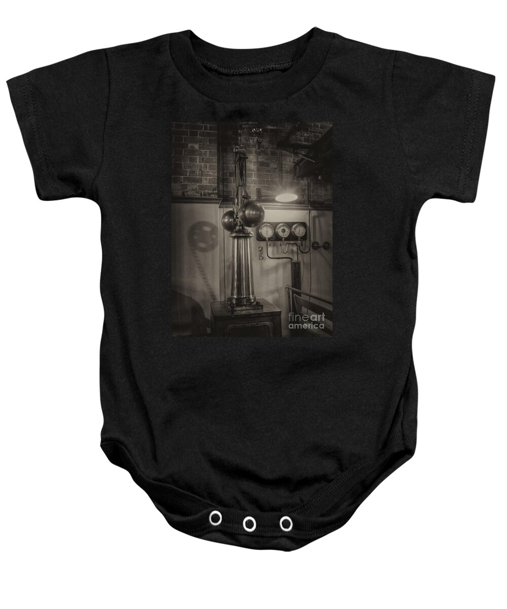 Governor Baby Onesie featuring the photograph Pressure control mono by Steev Stamford