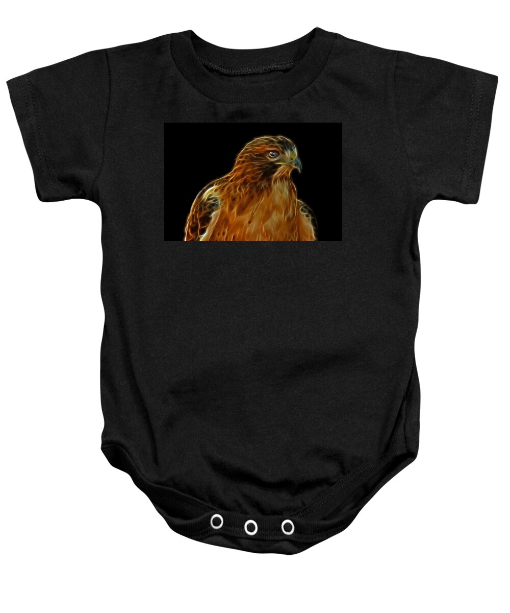Hawk Baby Onesie featuring the photograph Red-Tailed Hawk by Sandy Keeton