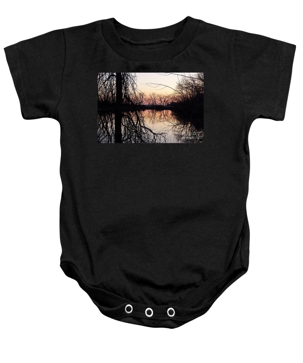 Sunset Baby Onesie featuring the photograph Reflections by Dorrene BrownButterfield