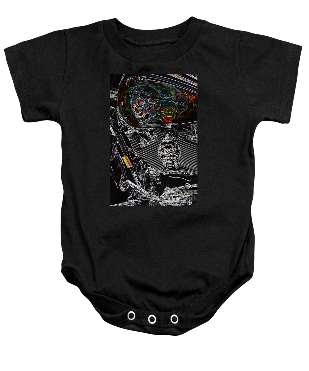 Motorcycle Baby Onesie featuring the photograph Road Warrior by Anthony Wilkening
