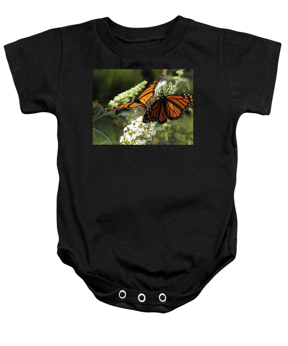 Monarch Baby Onesie featuring the photograph Sharing by Kim Galluzzo
