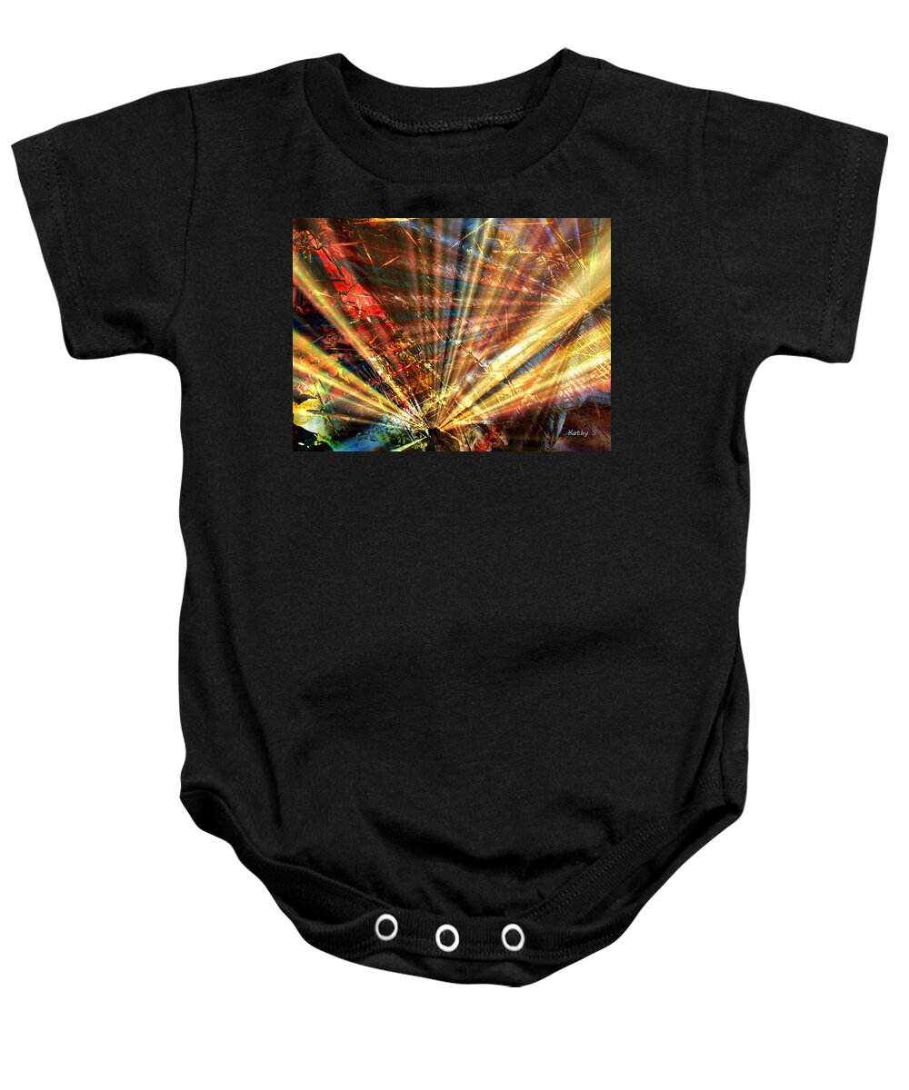 Luminosity Baby Onesie featuring the painting Sound of Light by Kathy Sheeran
