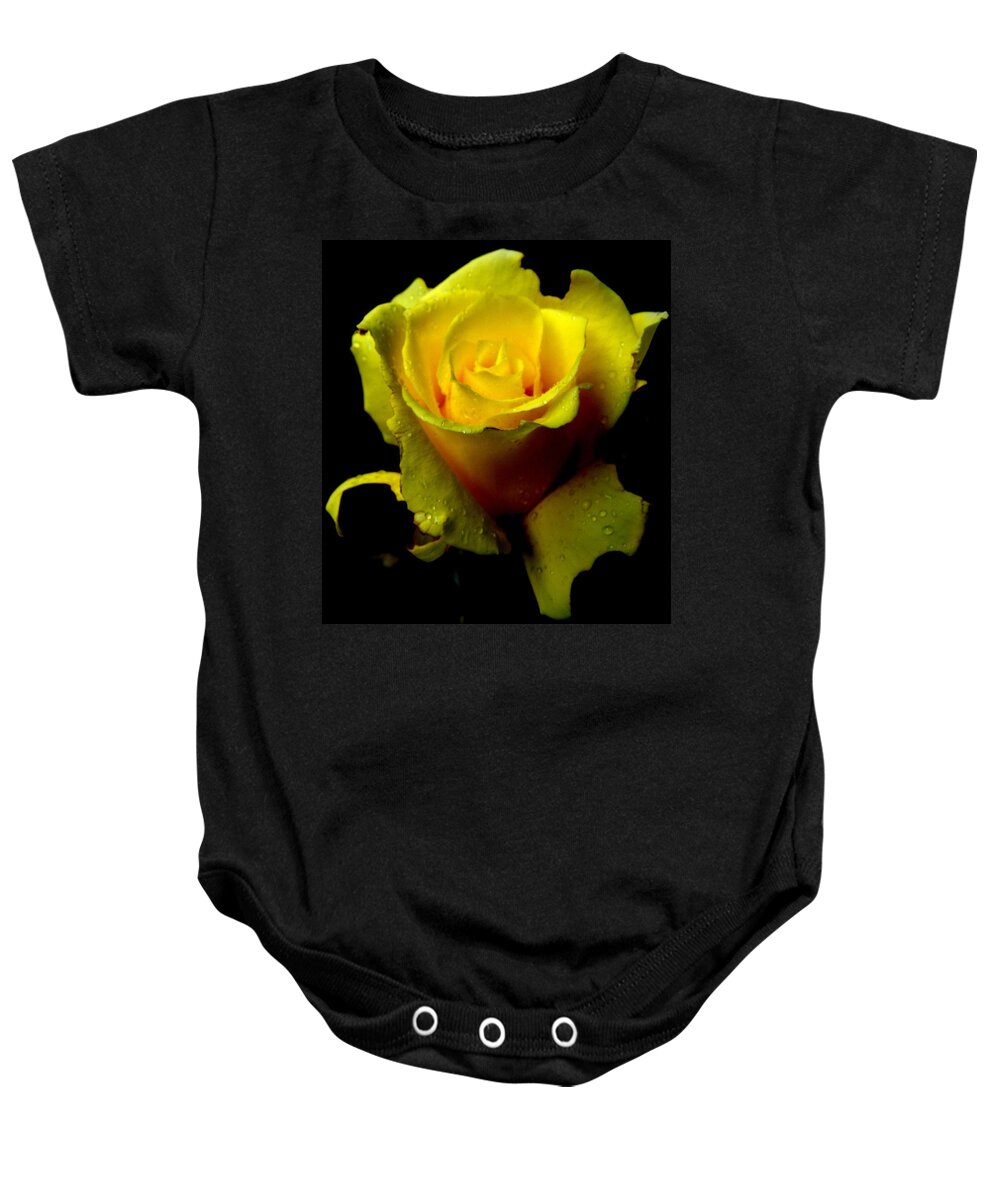 Yellow Baby Onesie featuring the photograph Swirls Of Yellow Delight by Kim Galluzzo