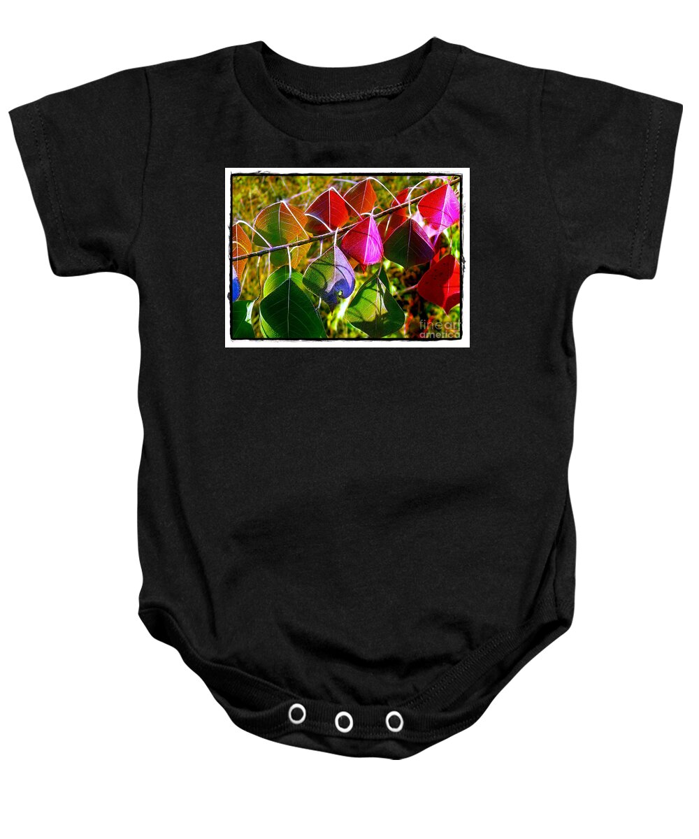 Tallow Baby Onesie featuring the photograph Tallow Leaves in Color by Judi Bagwell