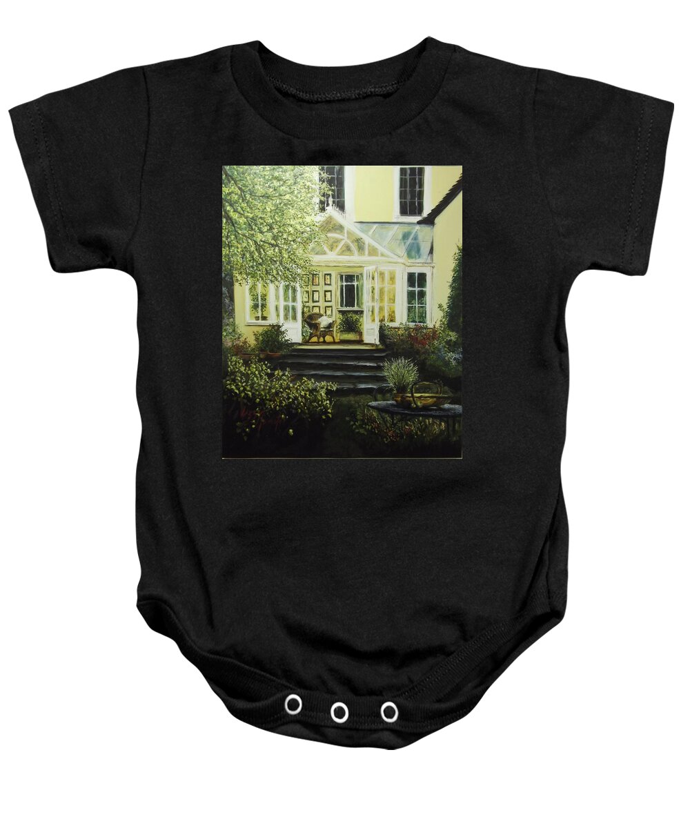 Garden Baby Onesie featuring the painting The Conservatory by Lizzy Forrester